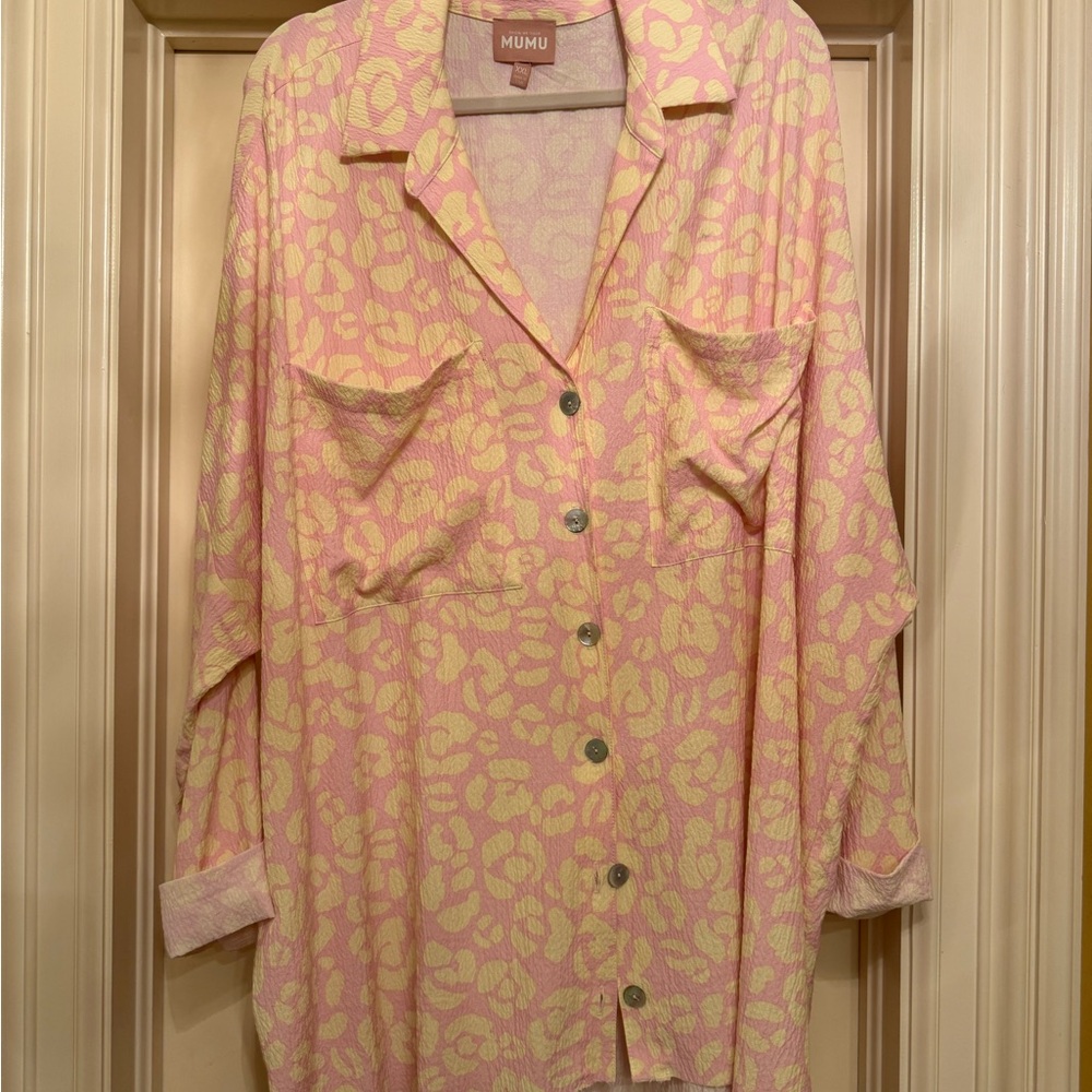 Show Me Your Mumu Pink and Yellow Leopard Top